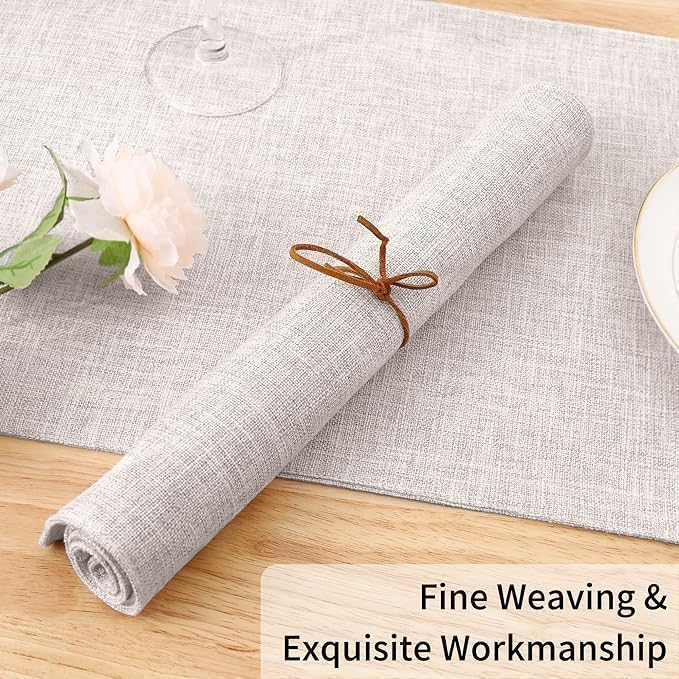 Homaxy Cloths Placemats for Dining Table Set of 6, 13" x 19", Beige