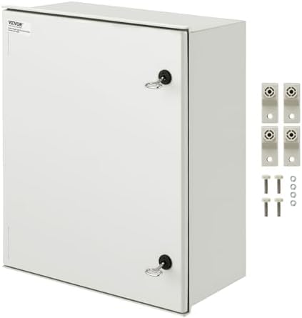VEVOR Electrical Enclosure Box,23.6''×19.7''×9.1'',Fiberglass Junction Box,IP66 Waterproof & Dustproof,Outdoor Electrical Box,with Mounting Plat