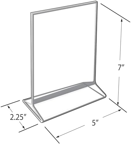 Azar Displays 152799-GLD-5PK Gold Trim Double-Sided Clear Acrylic Frames – Elegant Display Frames for Weddings, Events, and Photos | Premium 5x7 Tabletop Sign Holders (5-Pack)