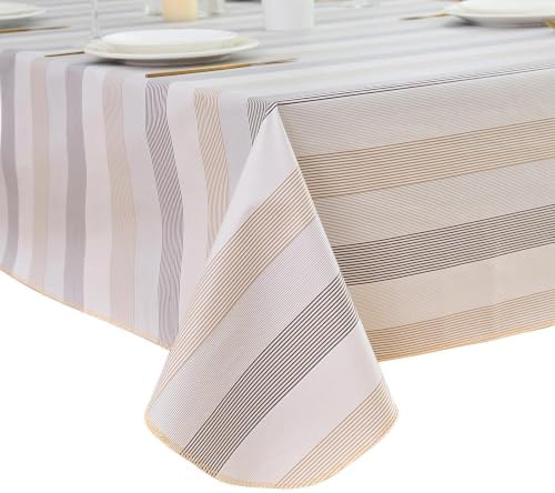 LIBERECOO Heavy Duty Vinyl Tablecloth with Flannel Backing Waterproof Oil-Proof Plastic Table Cloth Stain-Resistant Wipeable Rectangle or Square Table Cover for Indoor and Outdoor 54 x 54 Inch