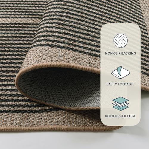 Lahome Modern Rainbow 2x8 Runner Rug, Washable Hallway Kitchen Runner Rugs with Rubber Backing Farmhouse Indoor Outdoor Carpet, Contemporary Non Slip Carpet for Entry Bedroom Porch